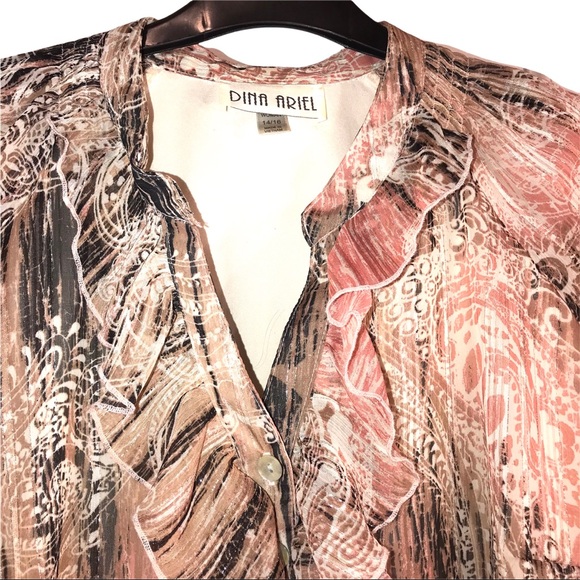 Beautiful Dina Ariel Pink Ruffle Top 😍 - Picture 10 of 12